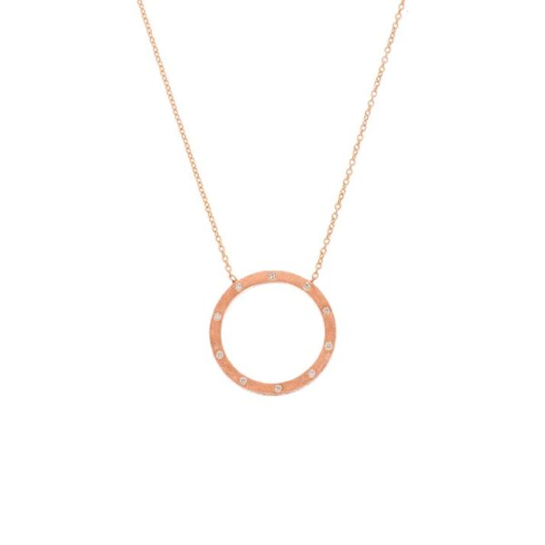 'Dunes' Small Circle Diamond Necklace