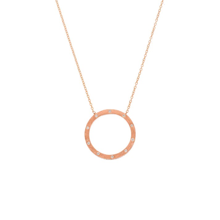 'Dunes' Small Circle Diamond Necklace