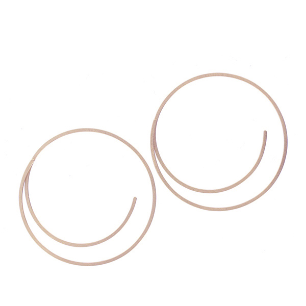 Large Round 'Linear' Earrings, Rosewood