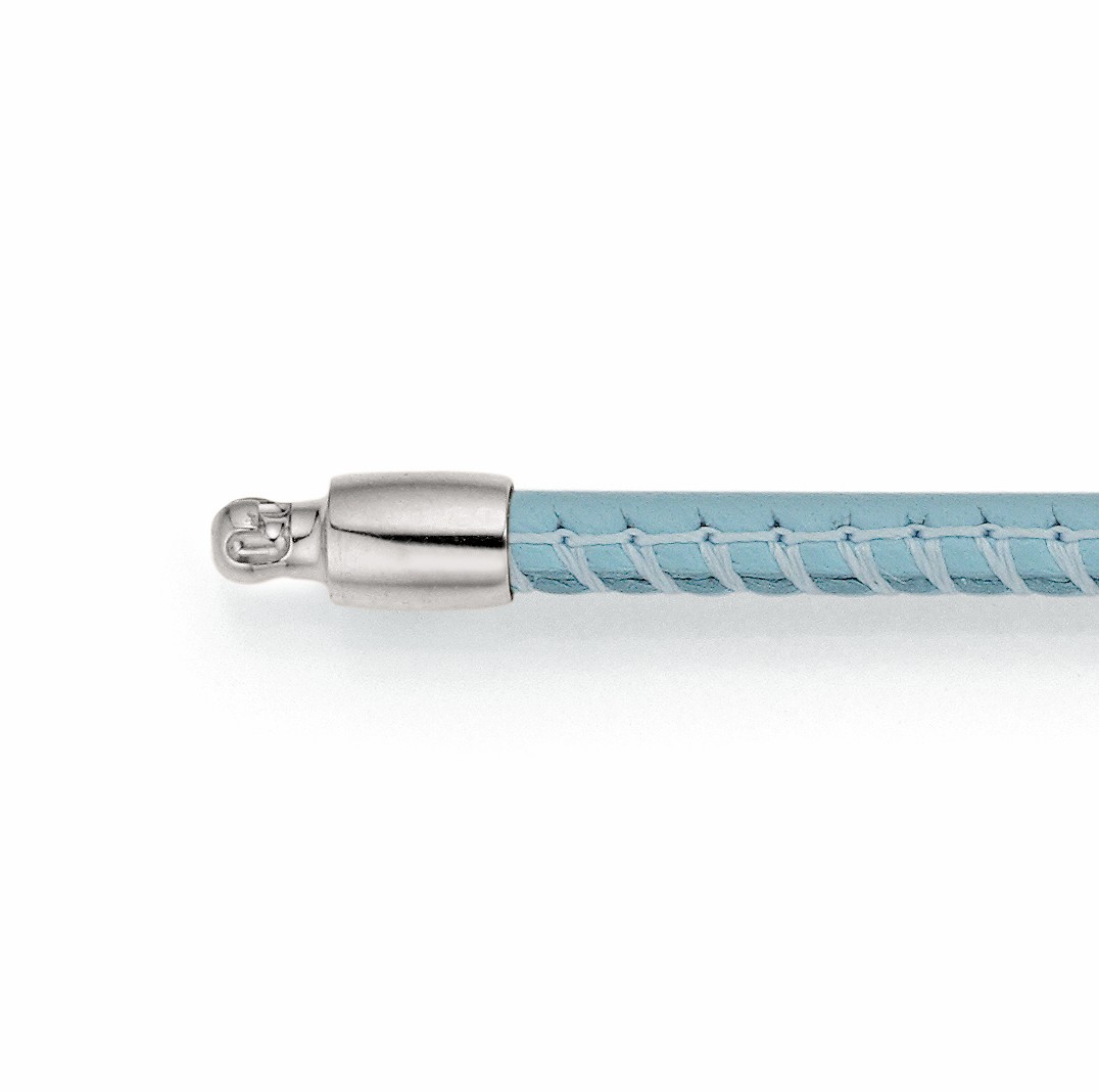 Light-Blue Leather 'Vario' Necklace