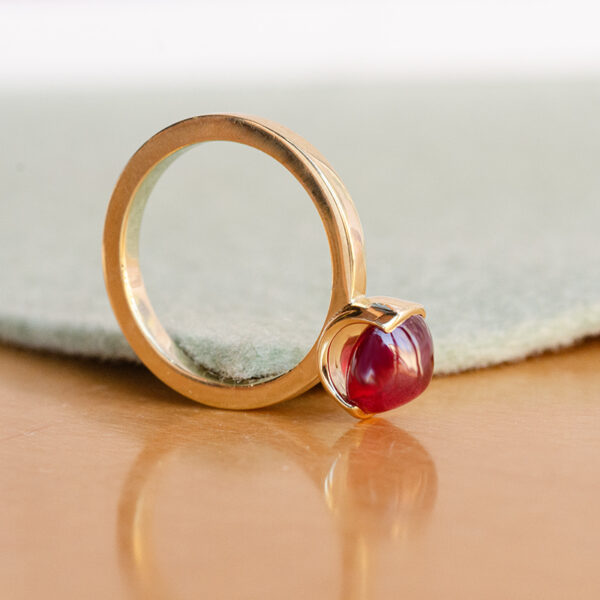 Partial Bezel Ruby Ring