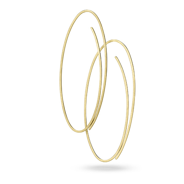 Large Oval 'Linear' Earrings, Classic Yellow