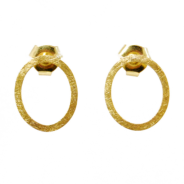 Small Yellow Gold 'Fil Pla' Earrings