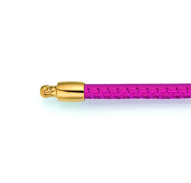 Pink Leather 'Vario' Necklace