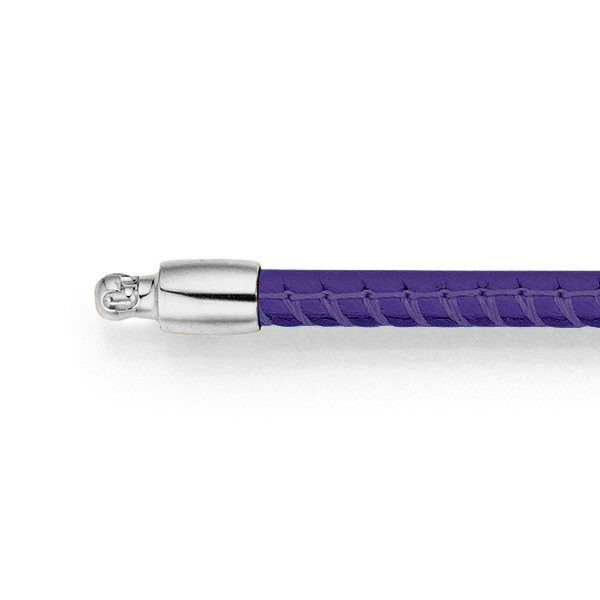 Dark Lilac Leather 'Vario' Necklace