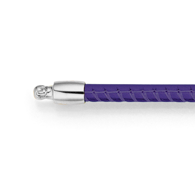 Dark Lilac Leather 'Vario' Necklace