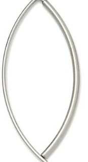 Small Thin Navette Earrings, Stainless Steel