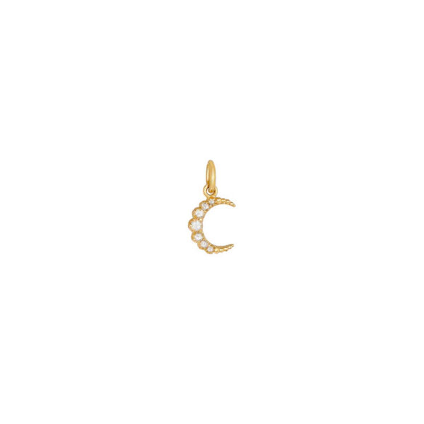 Mini Rose-Cut Diamond Crescent Pendant