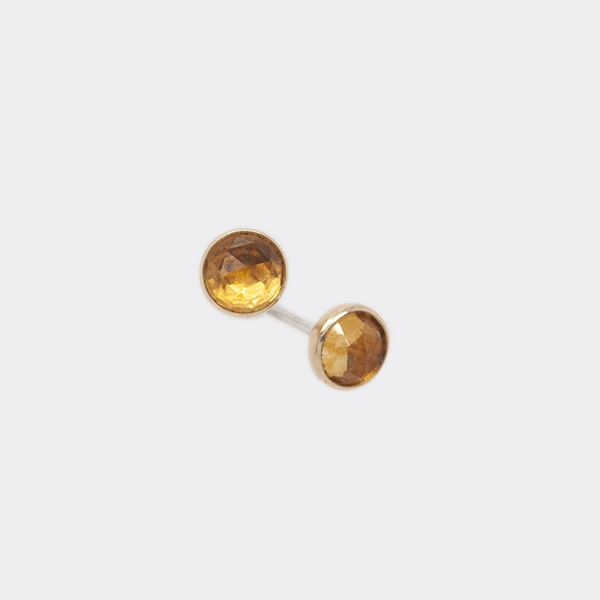 Rose-Cut Citrine Stud Earrings