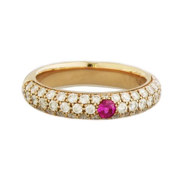 Diamond and Ruby 'Spark' Ring