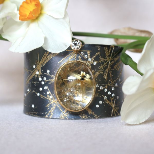 Rutilated Quartz Cuff Bracelet