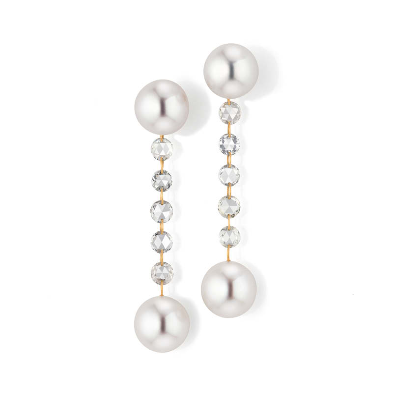 'Modern Classics' Cultured Pearl and Diamond Earrings