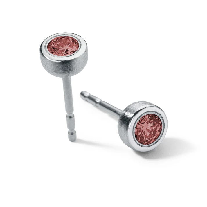 Rhodolite Bezel Stud Earrings