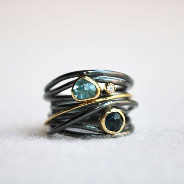 Oxidized Silver Wire Ring