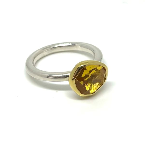Freeform Faceted Beryl Ring