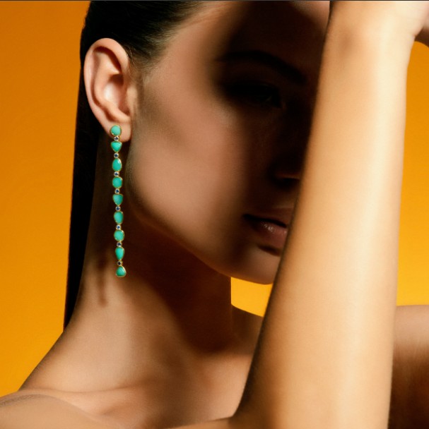 'Fresh' Blue Agate Earrings