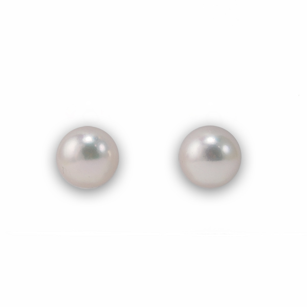 Pearl Stud Earrings, 9mm