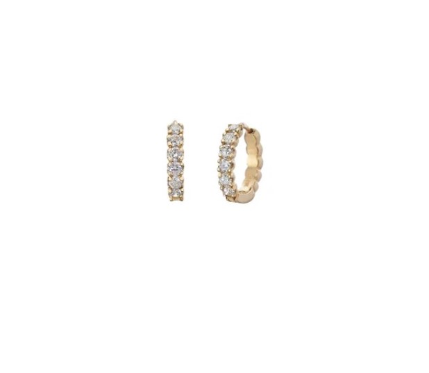 'Zelda' Diamond Huggie Hoop Earrings