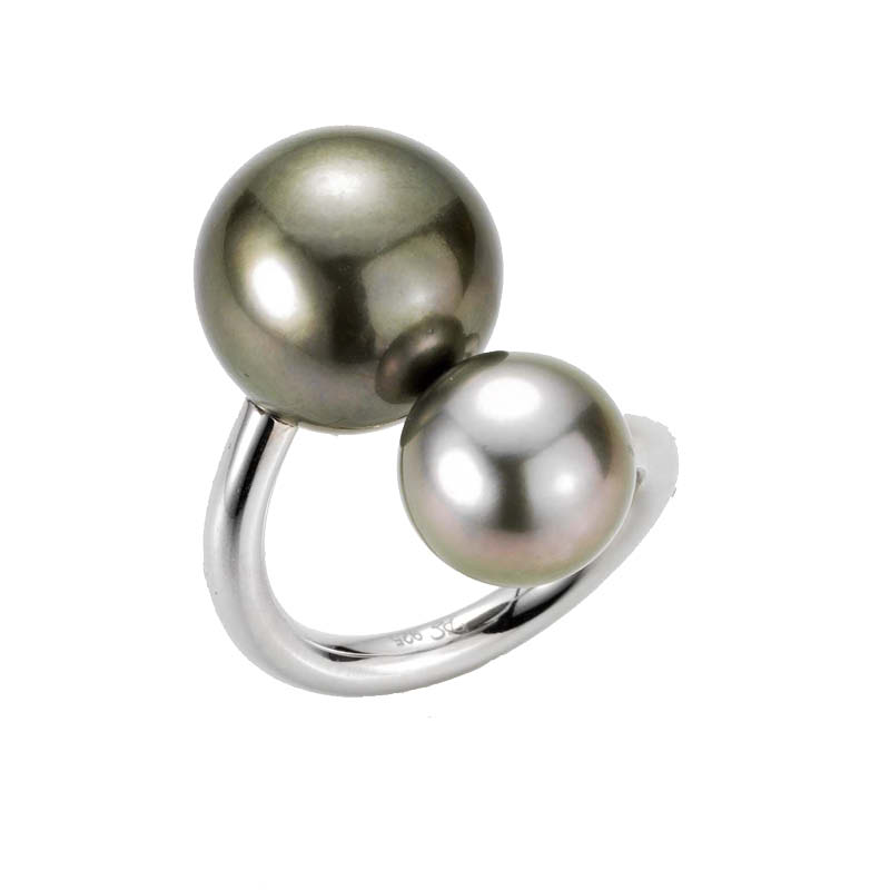 'Wired' Tahitian Cultured Pearl Ring
