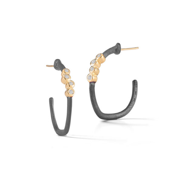 Small Cluster Hoop Earrings
