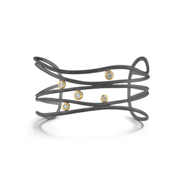 Scribble Wide Ribbon Cuff Bracelet