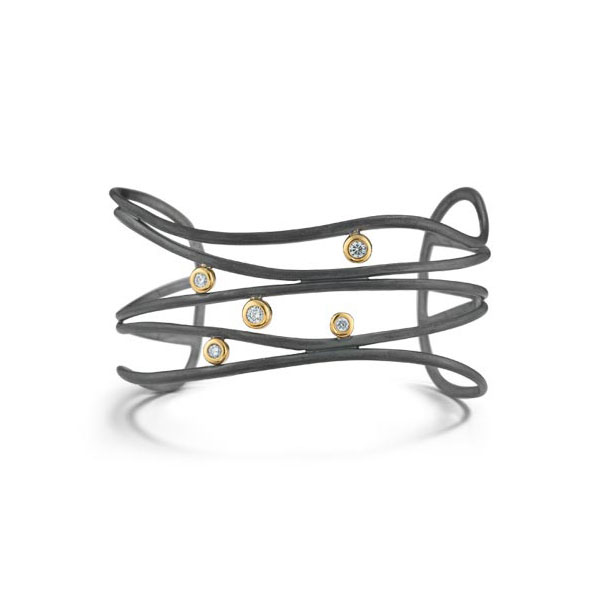 Scribble Wide Ribbon Cuff Bracelet