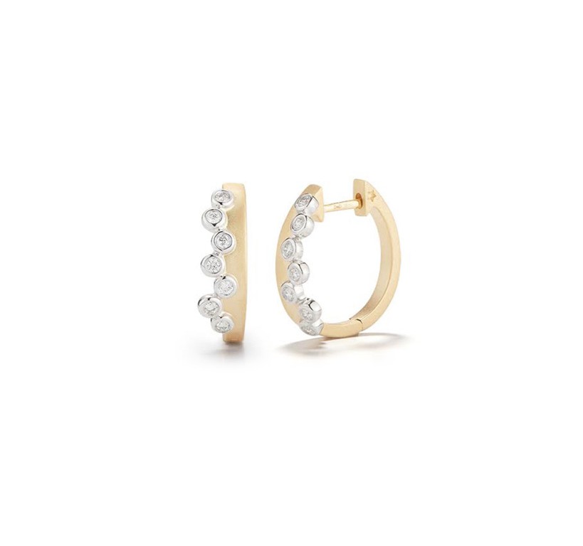 Cluster Cascade Huggie Earrings