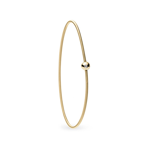 Single 'Colette' Bracelet with Diamond Sphere, Classic Yellow