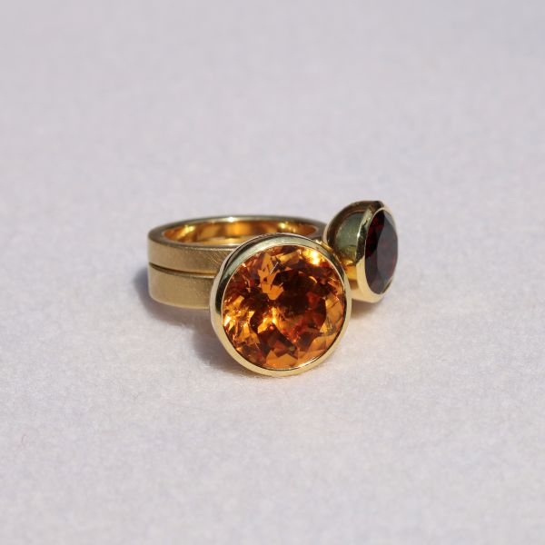 Citrine 'Blub' Ring, 14mm