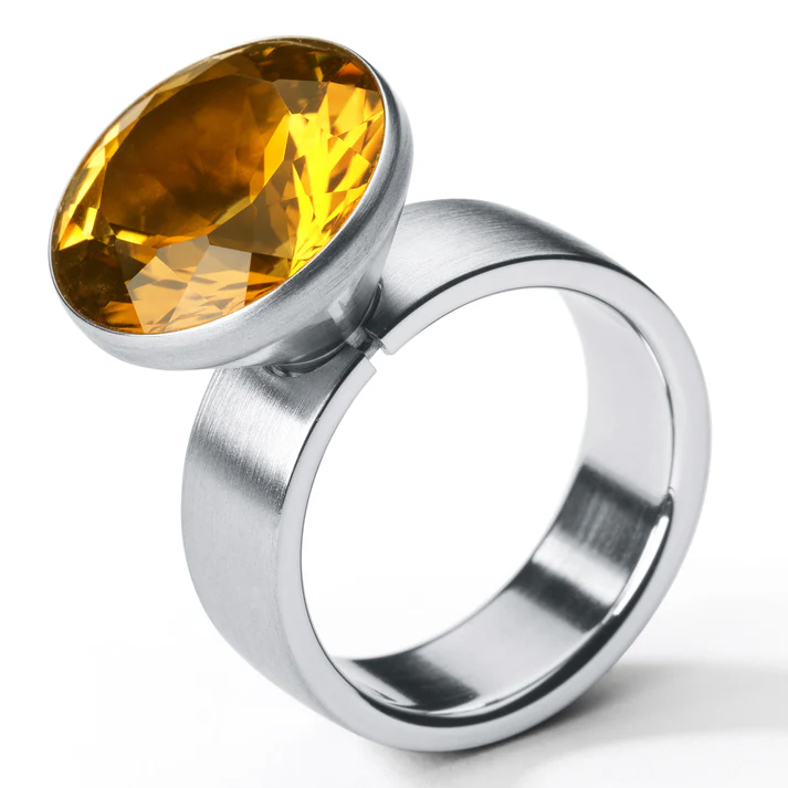 Large Citrine 'GRAL' Ring