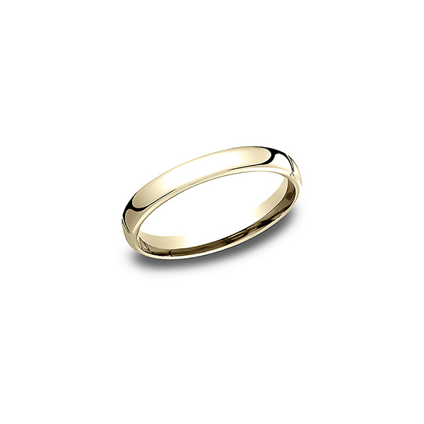 European Comfort Fit Wedding Band, Yellow Gold