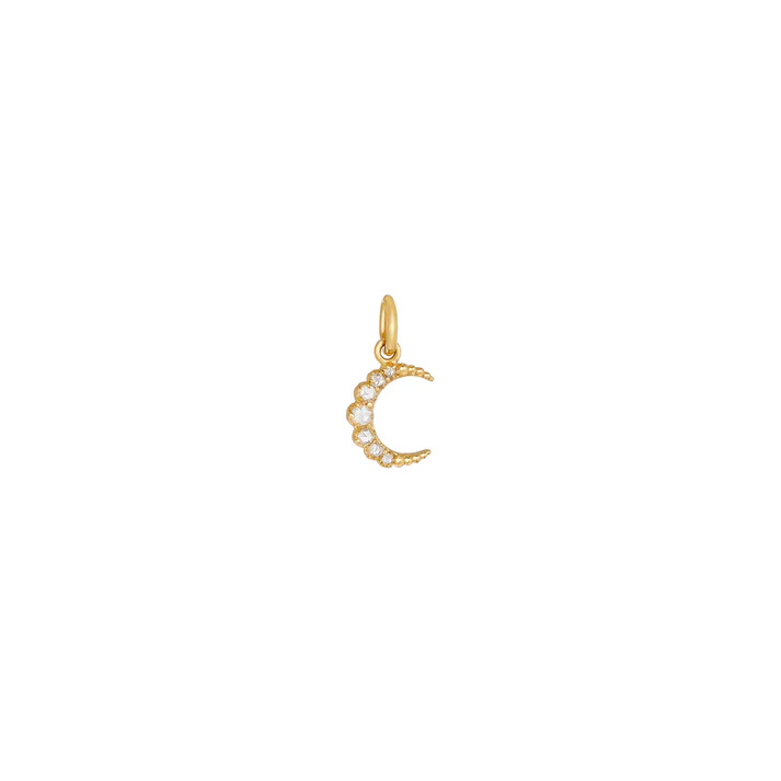 Mini Rose-Cut Diamond Crescent Pendant