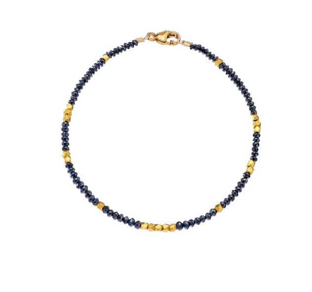 Noir Black Diamond Bead Medium Bracelet