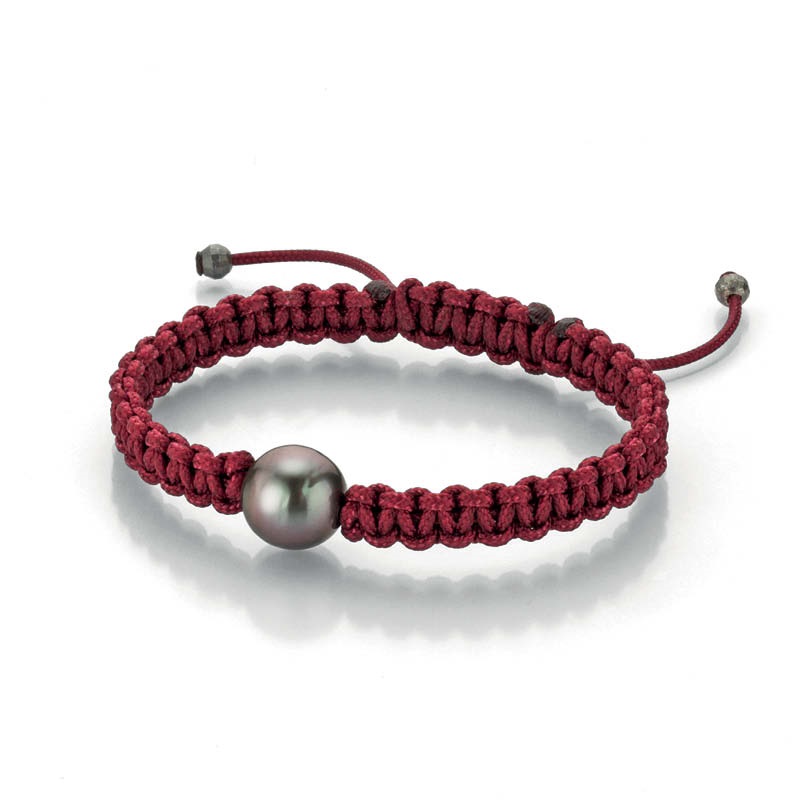 'Pearlmates' Single Tahitian Cultured Pearl Macrame Bracelet