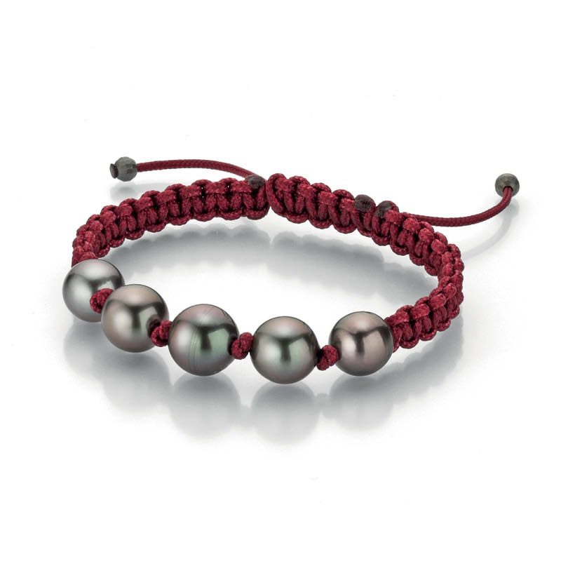 'Pearlmates' Five Tahitian Cultured Pearl Macrame Bracelet