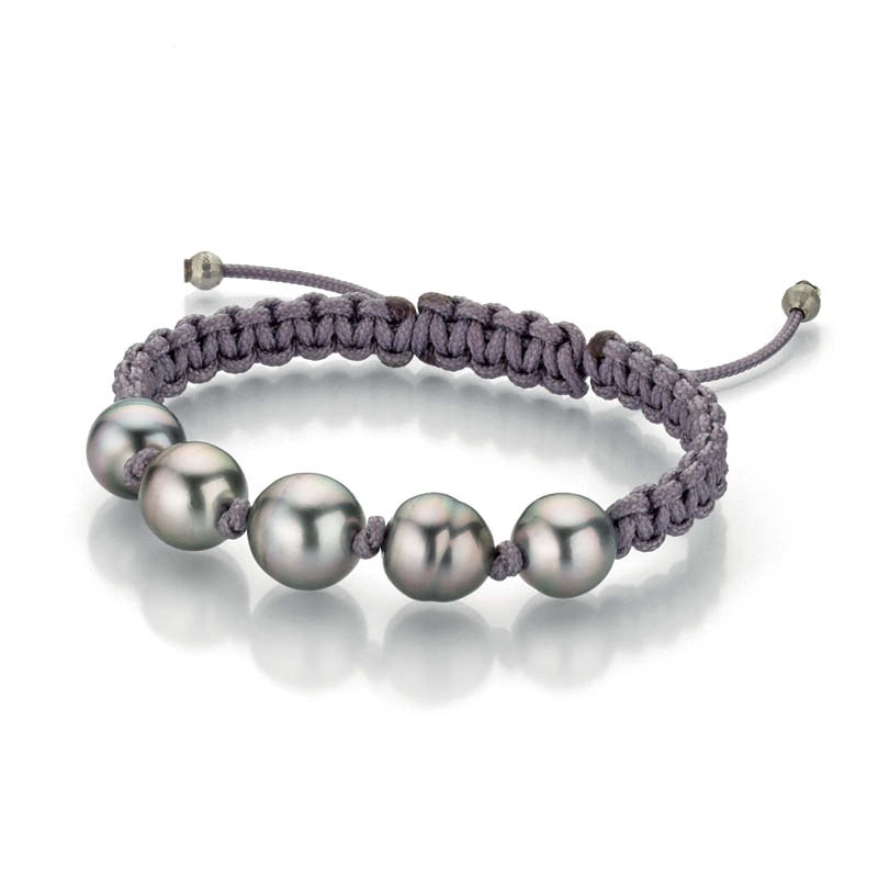 'Pearlmates' 5 Tahitian Cultured Pearl Macrame Bracelet