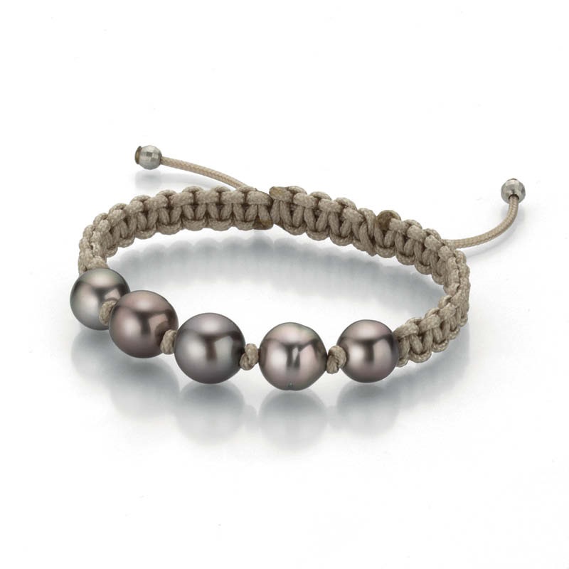 'Pearlmates' Five Tahitian Cultured Pearl Macrame Bracelet