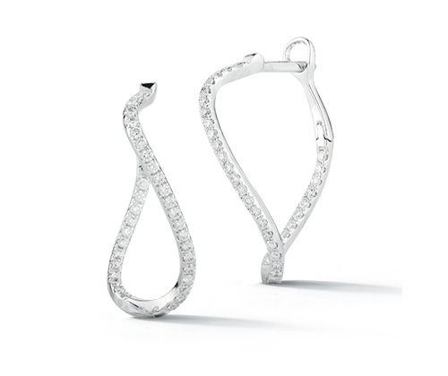 Scribble Pavé Waterfall Hoops