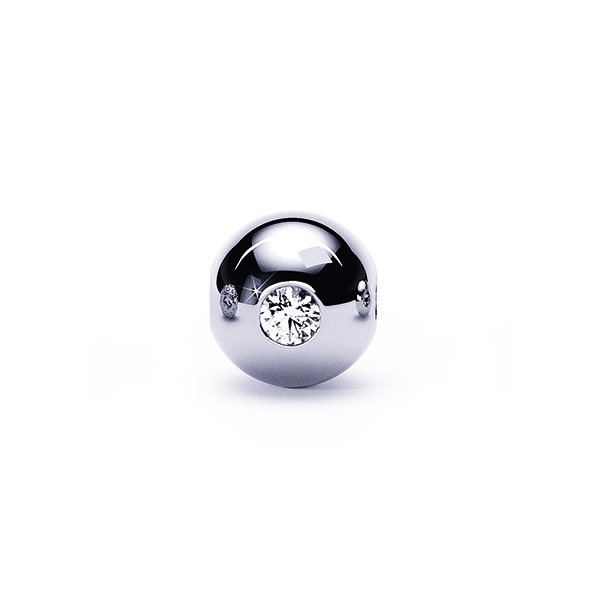 Single Diamond Colette 'C' Sphere Charm, Platinum 950