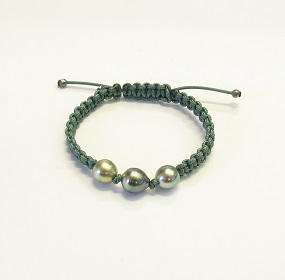 'Pearlmates' Triple Marutea Cultured Pearl Macrame Bracelet