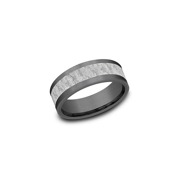 Lava Rock Tantalum and White Gold Band