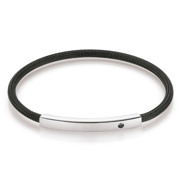 Black Knitted Mesh 'Solo Infinity' Bracelet