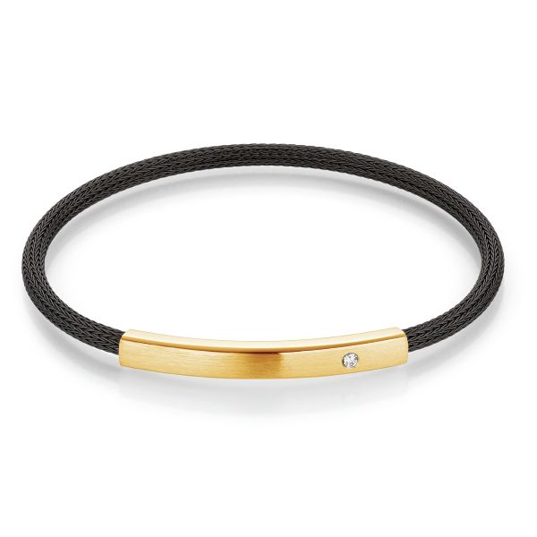 Black Knitted Mesh 'Solo Infinity' Bracelet